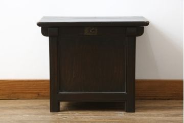 アジアンビンテージ　李朝家具　デザインと実用性を兼ね備えた豆びつ(韓国、豆櫃、米びつ、サイドテーブル、バンダヂ、バンダジ、バンダチ、収納箱、収納付きベンチ、スツール、店舗什器、ヴィンテージ)(R-080535)
