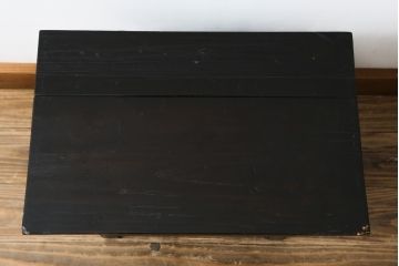 アジアンビンテージ　李朝家具　デザインと実用性を兼ね備えた豆びつ(韓国、豆櫃、米びつ、サイドテーブル、バンダヂ、バンダジ、バンダチ、収納箱、収納付きベンチ、スツール、店舗什器、ヴィンテージ)(R-080535)