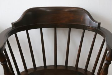 和製ビンテージ　松本民芸家具　#91型　落ち着きのある大人カフェ風インテリアが叶うキャプテンチェア2脚セット(アームチェア、板座チェア、ダイニングチェア、椅子、イス、ヴィンテージ)(定価2脚で約26万円)(R-080536)