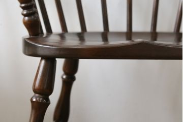和製ビンテージ　松本民芸家具　#91型　落ち着きのある大人カフェ風インテリアが叶うキャプテンチェア2脚セット(アームチェア、板座チェア、ダイニングチェア、椅子、イス、ヴィンテージ)(定価2脚で約26万円)(R-080536)