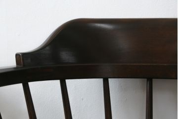 和製ビンテージ　松本民芸家具　#91型　落ち着きのある大人カフェ風インテリアが叶うキャプテンチェア2脚セット(アームチェア、板座チェア、ダイニングチェア、椅子、イス、ヴィンテージ)(定価2脚で約26万円)(R-080537)
