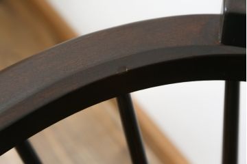 和製ビンテージ　松本民芸家具　#91型　落ち着きのある大人カフェ風インテリアが叶うキャプテンチェア2脚セット(アームチェア、板座チェア、ダイニングチェア、椅子、イス、ヴィンテージ)(定価2脚で約26万円)(R-080537)
