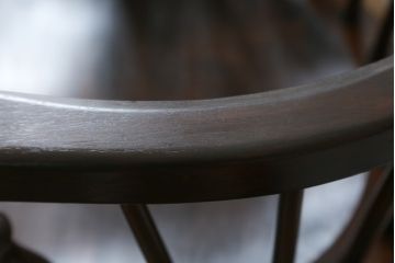 和製ビンテージ　松本民芸家具　#91型　落ち着きのある大人カフェ風インテリアが叶うキャプテンチェア2脚セット(アームチェア、板座チェア、ダイニングチェア、椅子、イス、ヴィンテージ)(定価2脚で約26万円)(R-080537)