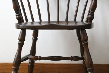 和製ビンテージ　松本民芸家具　#91型　落ち着きのある大人カフェ風インテリアが叶うキャプテンチェア2脚セット(アームチェア、板座チェア、ダイニングチェア、椅子、イス、ヴィンテージ)(定価2脚で約26万円)(R-080537)