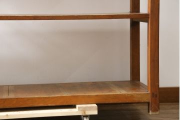 和製アンティーク　レトロナチュラルな雰囲気が素敵な飾り棚(陳列棚、収納棚、オープンラック、シェルフ、店舗什器)(R-080538)