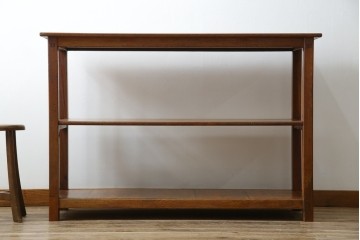 和製アンティーク　レトロナチュラルな雰囲気が素敵な飾り棚(陳列棚、収納棚、オープンラック、シェルフ、店舗什器)(R-080538)