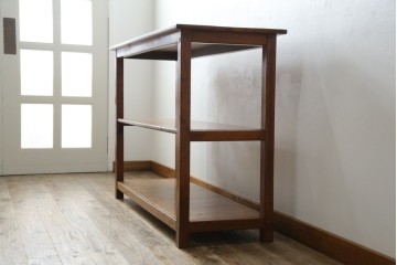 和製アンティーク　レトロナチュラルな雰囲気が素敵な飾り棚(陳列棚、収納棚、オープンラック、シェルフ、店舗什器)(R-080538)