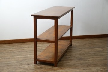 和製アンティーク　レトロナチュラルな雰囲気が素敵な飾り棚(陳列棚、収納棚、オープンラック、シェルフ、店舗什器)(R-080538)