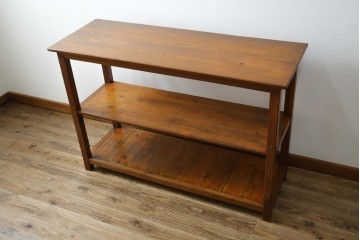 和製アンティーク　レトロナチュラルな雰囲気が素敵な飾り棚(陳列棚、収納棚、オープンラック、シェルフ、店舗什器)(R-080538)