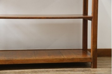 和製アンティーク　レトロナチュラルな雰囲気が素敵な飾り棚(陳列棚、収納棚、オープンラック、シェルフ、店舗什器)(R-080538)