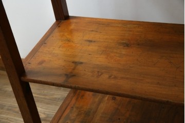 和製アンティーク　レトロナチュラルな雰囲気が素敵な飾り棚(陳列棚、収納棚、オープンラック、シェルフ、店舗什器)(R-080538)