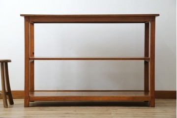 和製アンティーク　レトロナチュラルな雰囲気が素敵な飾り棚(陳列棚、収納棚、オープンラック、シェルフ、店舗什器)(R-080538)