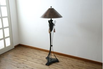 中古　美品　イギリス　MAITLAND-SMITH(メートランドスミス)　細部まで意匠を凝らした高級感のあるデザインが魅力的なフロアスタンド(フロアランプ、スタンド照明、シェードライト、英国)(定価推定40万円以上)(R-080540)