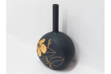 スペイン　リヤドロ　LLADRO　花　国金　高さ 約38cm　上品で洗練された雰囲気の花瓶(金彩、花生、花入、花器、フラワーベース)(R-080545)