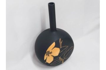 スペイン　リヤドロ　LLADRO　花　国金　高さ 約38cm　上品で洗練された雰囲気の花瓶(金彩、花生、花入、花器、フラワーベース)(R-080545)