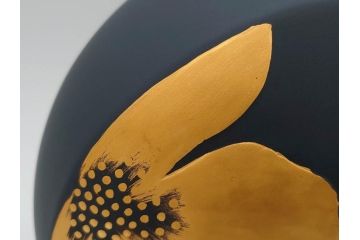 スペイン　リヤドロ　LLADRO　花　国金　高さ 約38cm　上品で洗練された雰囲気の花瓶(金彩、花生、花入、花器、フラワーベース)(R-080545)