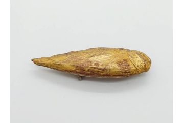 彫金家　信田洋　「竹の子」　Silver(シルバー)　春の息吹を感じさせる帯留(タケノコ、銀、台座、帯留め、着物道具、和装小物、アクセサリー共箱付き)(R-080551)
