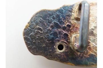 彫金家　信田洋　「竹の子」　Silver(シルバー)　春の息吹を感じさせる帯留(タケノコ、銀、台座、帯留め、着物道具、和装小物、アクセサリー共箱付き)(R-080551)