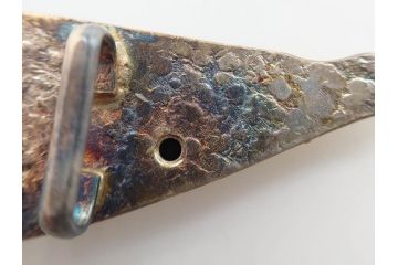 彫金家　信田洋　「竹の子」　Silver(シルバー)　春の息吹を感じさせる帯留(タケノコ、銀、台座、帯留め、着物道具、和装小物、アクセサリー共箱付き)(R-080551)
