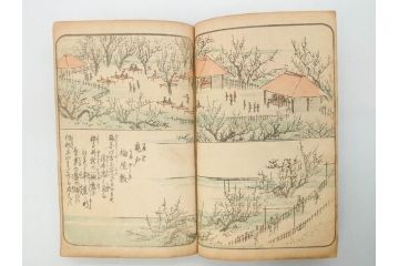 浮世絵師 歌川広重 絵本江戸土産 初編・5編/鶏鳴舎暁晴編 浪華の賑ひ 三篇　和本3冊セット(地誌、書籍、和書、古書、版画)(R-080557)