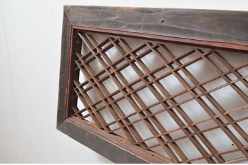 アンティーク建具　和モダンな空間づくりに活躍する組子欄間2枚セット(明り取り、明かり取り)(R-080562)