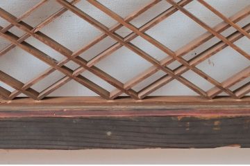 アンティーク建具　和モダンな空間づくりに活躍する組子欄間2枚セット(明り取り、明かり取り)(R-080562)