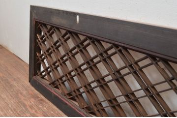 アンティーク建具　和モダンな空間づくりに活躍する組子欄間2枚セット(明り取り、明かり取り)(R-080562)