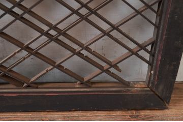 アンティーク建具　和モダンな空間づくりに活躍する組子欄間2枚セット(明り取り、明かり取り)(R-080562)
