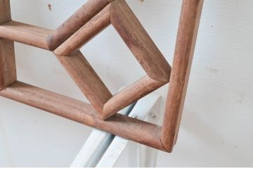 アジアン建具　激レア!希少　オリエンタルデザイン　こだわりの空間のアクセントになる作りの良い中国格子欄間2枚セット(韓国、明かり取り、明り取)(R-080574)