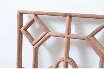 アジアン建具　激レア!希少　オリエンタルデザイン　こだわりの空間のアクセントになる作りの良い中国格子欄間2枚セット(韓国、明かり取り、明り取)(R-080574)