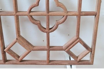 アジアン建具　激レア!希少　オリエンタルデザイン　こだわりの空間のアクセントになる作りの良い中国格子欄間2枚セット(韓国、明かり取り、明り取)(R-080574)