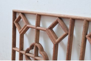 アジアン建具　激レア!希少　オリエンタルデザイン　こだわりの空間のアクセントになる作りの良い中国格子欄間2枚セット(韓国、明かり取り、明り取)(R-080574)