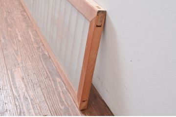 ビンテージ建具　両面ガラス　鶴に雲の図　落ち着いた和の空間を演出するガラス欄間1枚(明り取り、明かり取り)(R-080578)