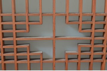 アンティーク建具　片面ガラス　上質な和空間を演出してくれる書院戸(窓)4枚セット(ガラス戸、引き戸、窓、組子)(R-080581)