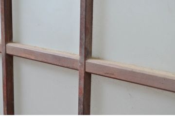アンティーク建具　マス目　どこか懐かしい雰囲気を感じる格子窓2枚セット(引き戸、格子戸、建具)(R-080582)