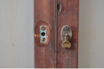 アンティーク建具　マス目　どこか懐かしい雰囲気を感じる格子窓2枚セット(引き戸、格子戸、建具)(R-080582)
