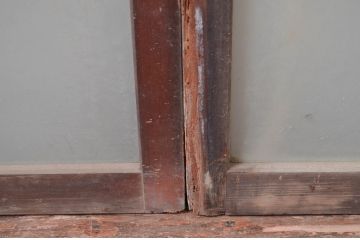アンティーク建具　マス目　どこか懐かしい雰囲気を感じる格子窓2枚セット(引き戸、格子戸、建具)(R-080582)