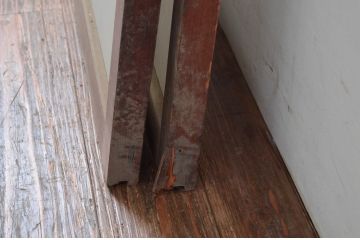 アンティーク建具　マス目　どこか懐かしい雰囲気を感じる格子窓2枚セット(引き戸、格子戸、建具)(R-080582)