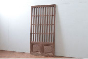 アンティーク建具　上手物!!　作りの良い格子ガラスドア(扉)1枚(ガラス戸、木製扉)(R-080583)