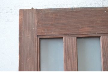 アンティーク建具　上手物!!　作りの良い格子ガラスドア(扉)1枚(ガラス戸、木製扉)(R-080583)