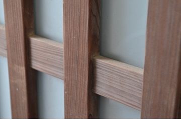 アンティーク建具　上手物!!　作りの良い格子ガラスドア(扉)1枚(ガラス戸、木製扉)(R-080583)