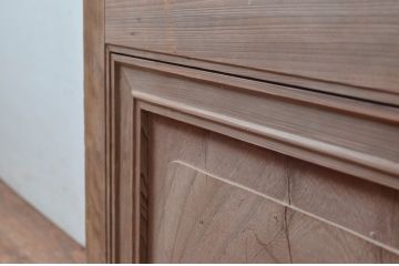 アンティーク建具　上手物!!　作りの良い格子ガラスドア(扉)1枚(ガラス戸、木製扉)(R-080583)