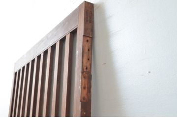 アンティーク建具　上手物!!　作りの良い格子ガラスドア(扉)1枚(ガラス戸、木製扉)(R-080583)