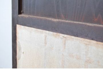 アンティーク建具　和の情緒あふれる障子帯戸2枚セット(引き戸、板戸、格子帯戸、障子戸)(R-080584)