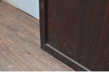 アンティーク建具　和の情緒あふれる障子帯戸2枚セット(引き戸、板戸、格子帯戸、障子戸)(R-080584)