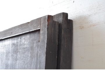 アンティーク建具　和の情緒あふれる障子帯戸2枚セット(引き戸、板戸、格子帯戸、障子戸)(R-080584)