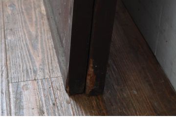 アンティーク建具　和の情緒あふれる障子帯戸2枚セット(引き戸、板戸、格子帯戸、障子戸)(R-080584)