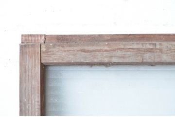 アンティーク建具　銀モールガラス入り!レトロな雰囲気漂うガラス戸2枚セット(引き戸、建具)(R-080586)