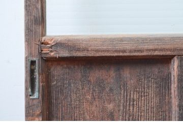 アンティーク建具　銀モールガラス入り!レトロな雰囲気漂うガラス戸2枚セット(引き戸、建具)(R-080587)