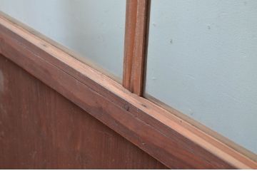 アンティーク建具　レトロなデザインのガラス帯の扉1枚(ドア、板戸、ガラス戸、木製扉、建具)(R-080588)